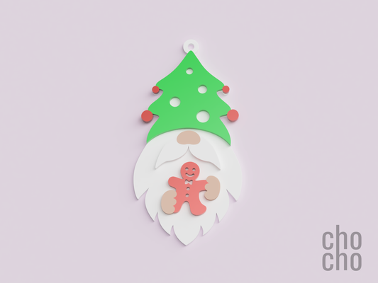 weihnachten dekor gnom ornament 6 by muschi haushalt ring halskette ohrring schlüsselbund schlüsselring 3d print model - Mito3D