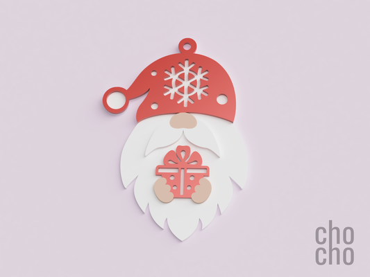 weihnachten dekor gnom ornament 5 by muschi haushalt ohrring schlüsselbund ring halskette schlüsselring 3d print model - Mito3D