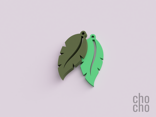 leaf collection earring 4 by chocho household decor ornament necklace keychain keyring ring christmas 3d print model - Mito3D
