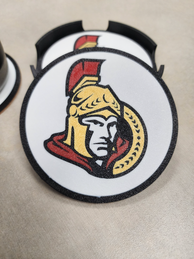 ottawa senatoren untersetzer einstellen by shabbychic haushalt dekor halter unterstützung kanada nhl sport eishockey 3d print model - Mito3D