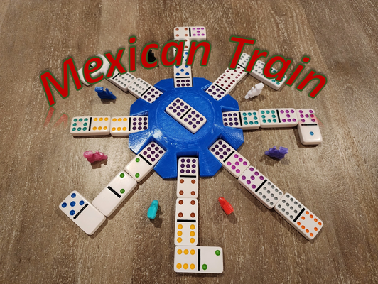 mexican train - dominoes hub by yeltrik designs click follow toys & games board tiles game fun 3d print model - Mito3D