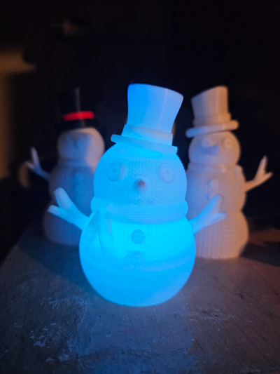 snowman chubbs knit led tea light lamp by everythingplusultra art sculptures decorations decorate christmas 2023 xmas snow decor deco decoration happy festive holiday winter fun easy kids gift desk accessory nightlight nosupport 3d print model - Mito3D