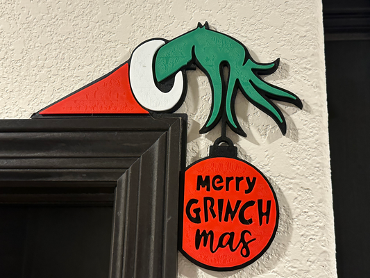 alegre grimas porta canto by mikehurst81 casa decoração natal grinch 3d print model - Mito3D