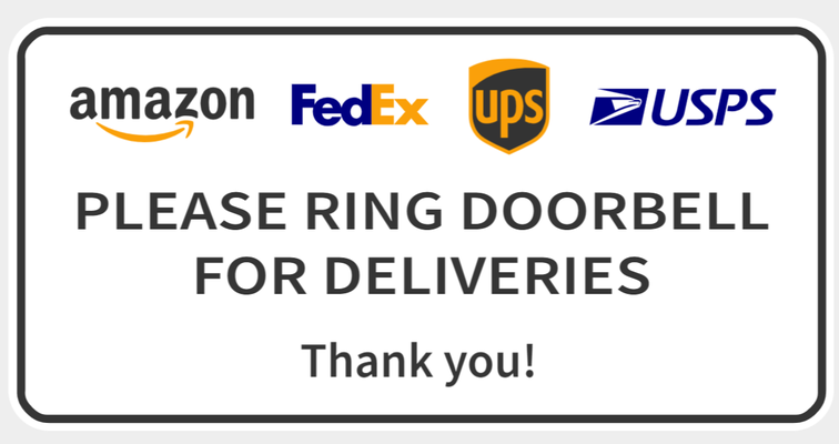 ring doorbell deliveries by chiz m art signs & logos usps fedex amazon delivery 3d print model - Mito3D