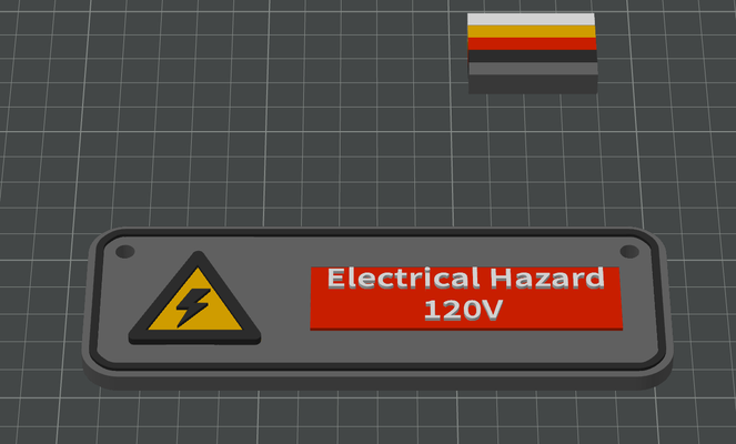 eléctrico peligro 120v by hacha 3 arte señales logos gabinete señal firmar 3d print model - Mito3D