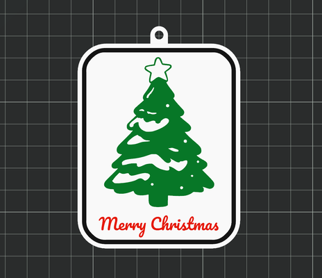 christmas tags - custom text by florinv art 2d tag gift holiday winter tree message 3d print model - Mito3D