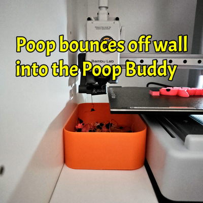 a1 mini wall poop buddy - v2 bucket mini's to walls by gyroid 3d printer accessories chute schute purge boxes bin purce 3d print model - Mito3D
