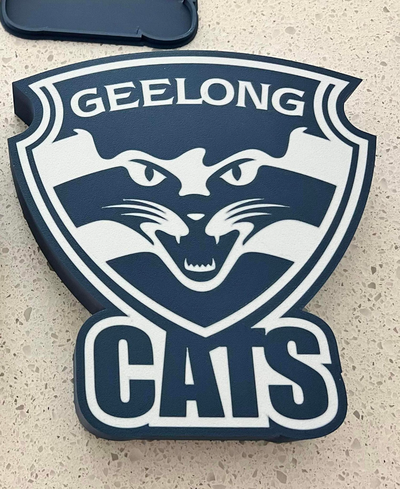 geelong cats led light box by glenngri household office afl man cave lightbox 3d print model - Mito3D