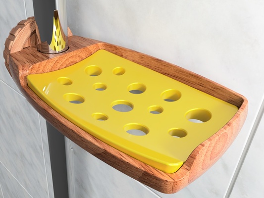 spumeggiante or formaggio inserto elegante sapone piatto by threed michael domestico casa modelli doccia detersivo per i piatti soaptray bolle 3d print model - Mito3D