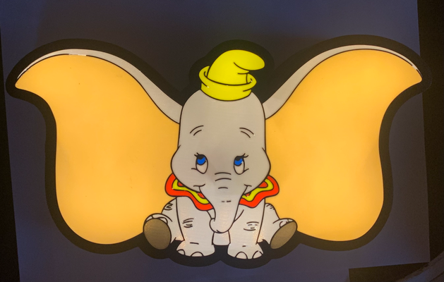 dumbo led by gare sb art panneaux logos 3d print model - Mito3D