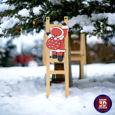 santa bag on magical ladder by mello roberto household decor claus christmas winter wonderland 2023 holiday figure festive a1 mini 3d print model - Mito3D