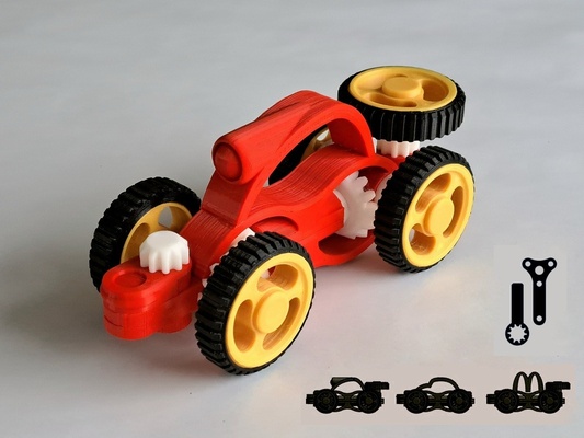 araç burkan oyun çocuklar by kayıkçı hobi kendin yap araçlar oyuncak fındık çerçeve dörtlü tekerlek vw volkswagen araba dişli vidalamak sürücü cıvata mac tamircilik aks mcdonalds 3d print model - Mito3D