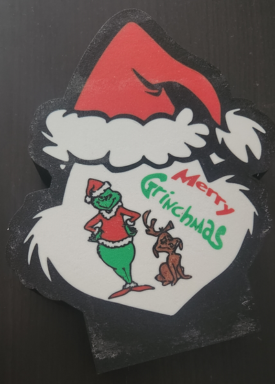 grinch maxx in a frame outline of grinches face by xeebo00 art signs & logos christmas lightbox light box light-up lightup grinchmas 3d print model - Mito3D