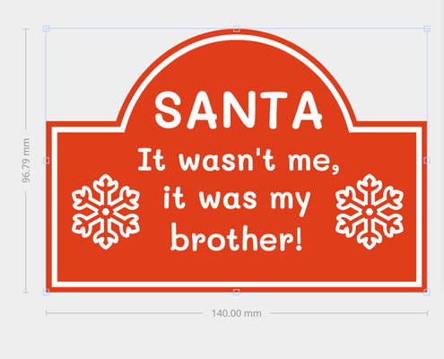 funny christmas sign santa holiday wall art brother by 3d prints week signs & logos comedy sibling sister gift decoration tree 2023 ornament multicolor 3d print model - Mito3D