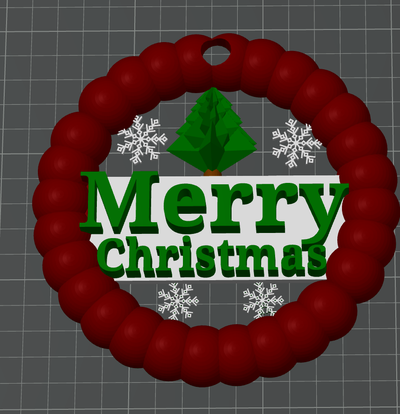 christmas wreath by luke b household decor merry merrychristmas tree 3d print model - Mito3D