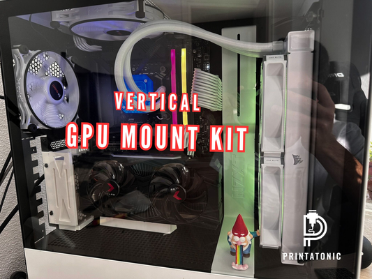 gpu vertical mount kit by printatonic toys & games gaming pc computer riser nvidia amd support 3d print model - Mito3D