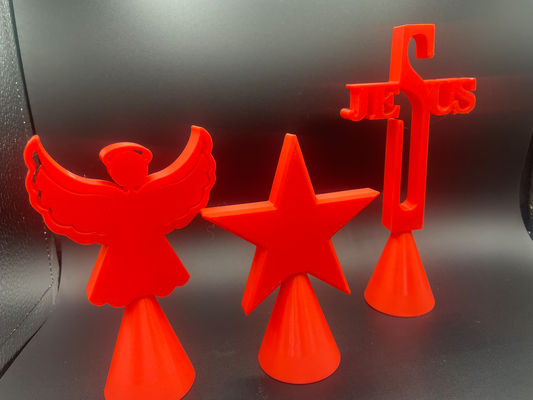 christmas tree tops by boostinboxer household festivities xmas christamast decorations angel star jesus easy no support fast cute decor holiday 3d print model - Mito3D