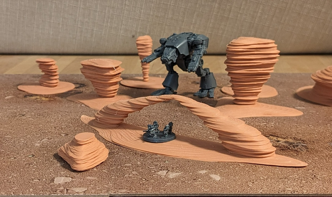 sandstone desert formation terrain epic scale 8mm by spud2077 miniatures architecture legions imperialis adeptus titanicus aeronautica 30k 40k warhammer rock 28mm 32mm 3d print model - Mito3D