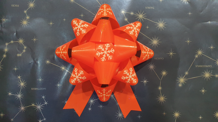 snowflake gift bow by hamstah household festivities ribbon christmas 3d print model - Mito3D
