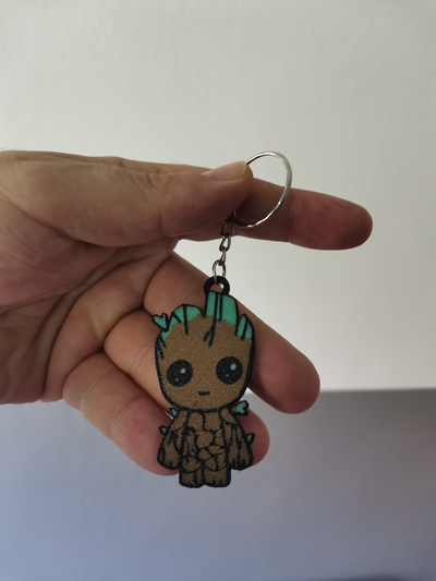 multicolor groot keychain by bt3d printing art signs & logos marvel cute 3d print model - Mito3D