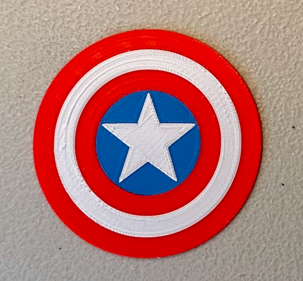 multicolor captain america logo magnet by wotfan art 2d marvel 3d print model - Mito3D