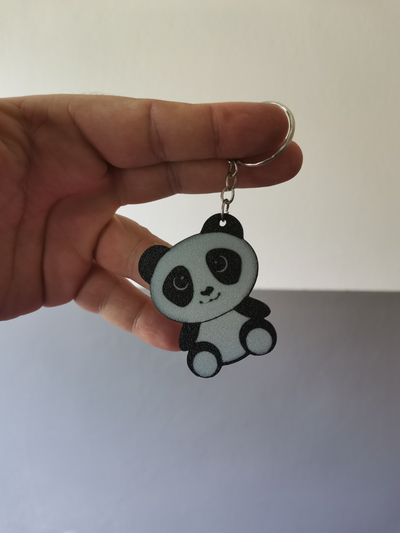 multicolore panda porte clés by bt3d impression art panneaux logos mignonne animal 3d print model - Mito3D