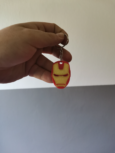 multicolor iron man keychain by bt3d printing art signs & logos marvel 3d print model - Mito3D
