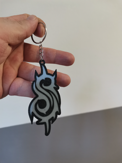 slipknot logo multicolor keychain by bt3d printing art signs & logos band 3d print model - Mito3D