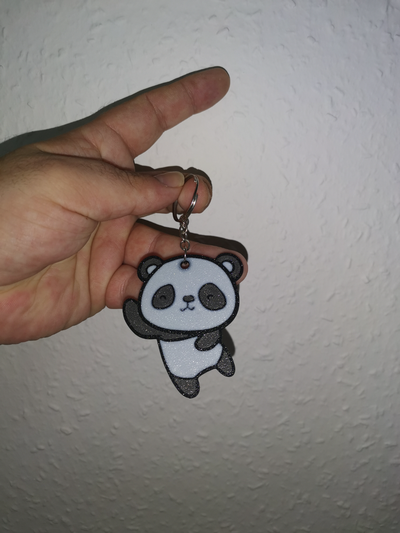 cute panda multicolor keychain by bt3d printing art signs & logos animal 3d print model - Mito3D