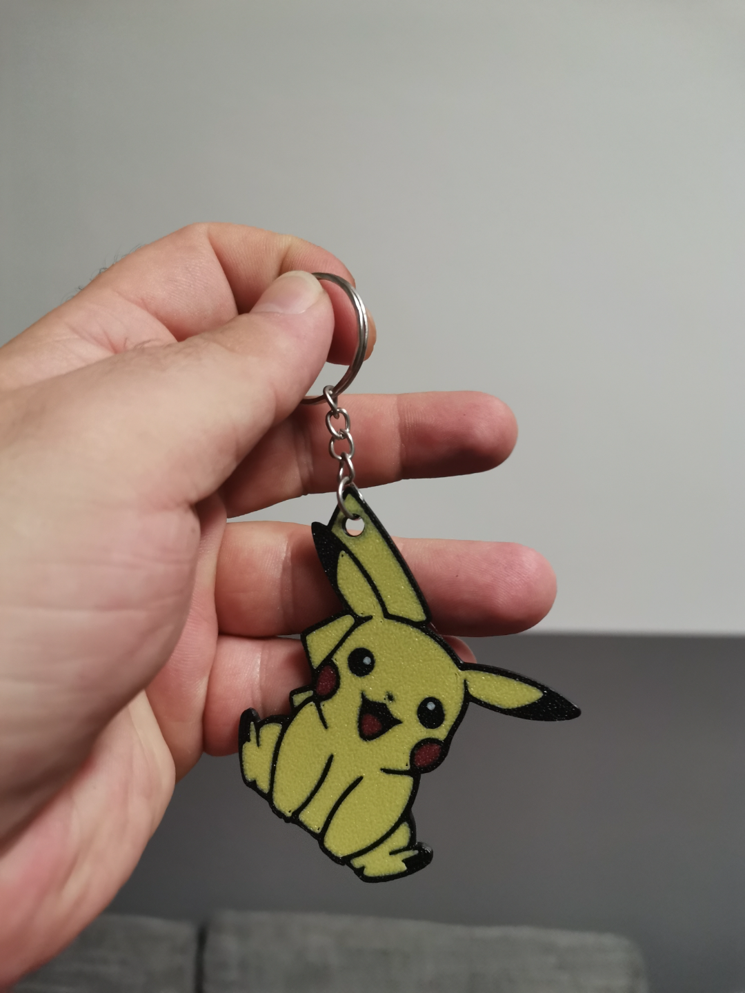 pikachu multicolore porte clés by bt3d impression art panneaux logos pokémon 3D print model - Mito3D