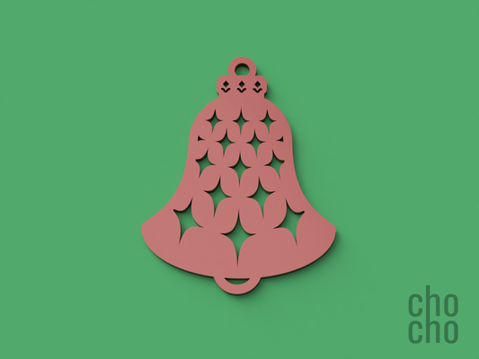 navidad campana ornamento colección 05 by chocho casa decoración llavero anillo arete collar 3d print model - Mito3D