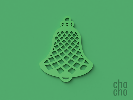 navidad campana ornamento colección 09 by chocho casa decoración llavero anillo arete collar 3d print model - Mito3D