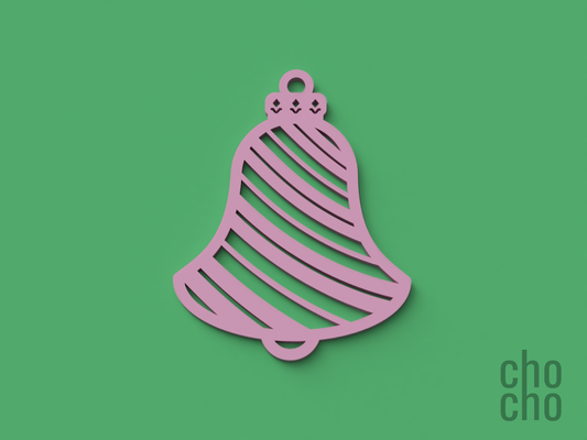 navidad campana ornamento colección 12 by chocho casa decoración collar llavero arete anillo 3d print model - Mito3D