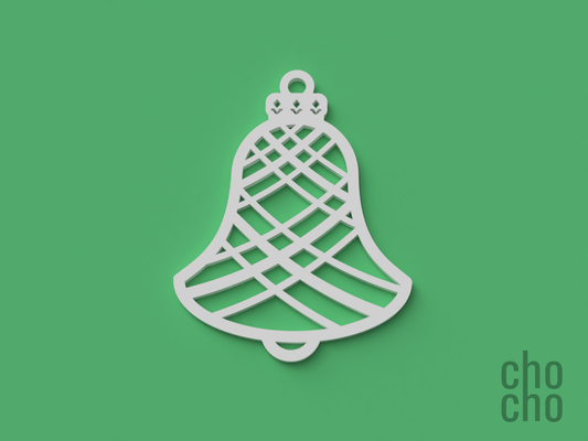navidad campana ornamento colección 13 by chocho casa decoración llavero collar anillo arete 3d print model - Mito3D