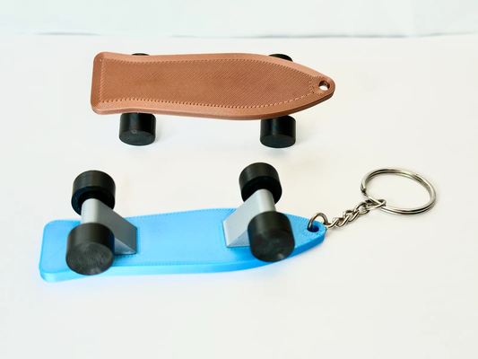 mini skateboard keychain remix remixed by marekzeman91 toys & games toy small cute fidget 3d print model - Mito3D