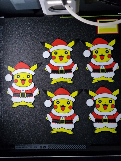 pikachu natale ornamento by nico91 domestico festività santa pokemon albero 3d print model - Mito3D