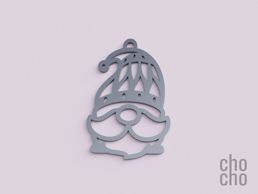 gnome noël ornement 01 by chatte ménage décor boucle d'oreille porte clés collier bague 3d print model - Mito3D