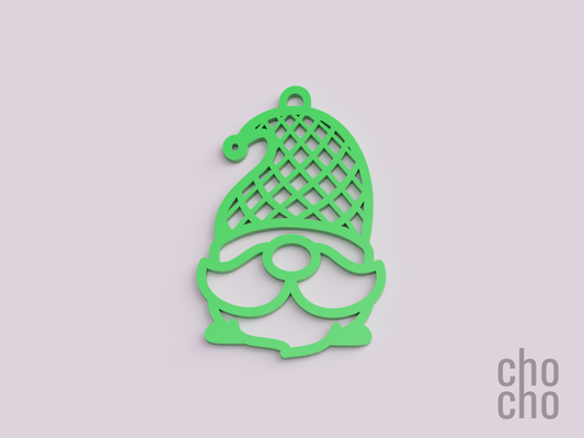 gnome noël ornement 03 by chatte ménage décor porte clés boucle d'oreille collier bague 3d print model - Mito3D