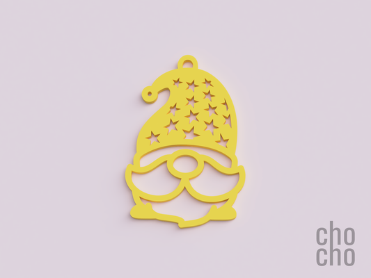 gnome christmas ornament 05 by chocho household decor earring keyring keychain necklace ring 3d print model - Mito3D