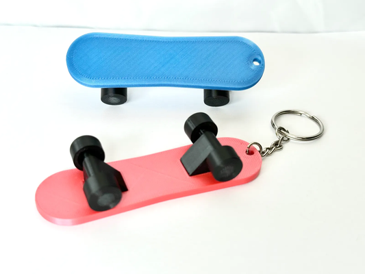 mini skateboard rounded keychain remix remixed by marekzeman91 toys & games toy small cute fidget 3d print model - Mito3D