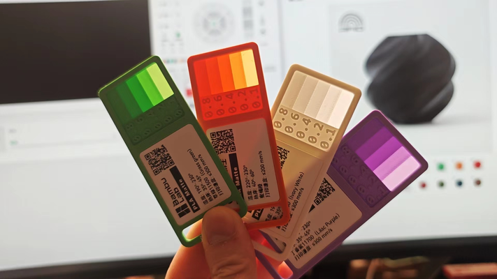 filamento muestra tarjeta by mya 3d impresora accesorios color material almacenamiento caja gridfinity 3d print model - Mito3D