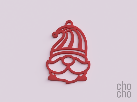gnome christmas ornament 10 by chocho household decor keychain earring ring necklace keyring 3d print model - Mito3D