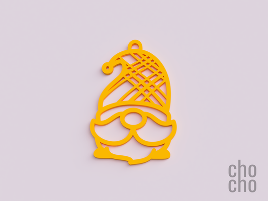 gnome noël ornement 06 by chatte ménage décor boucle d'oreille porte clés collier bague 3d print model - Mito3D