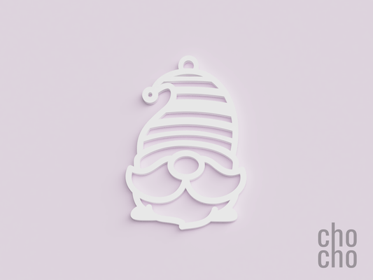 gnome noël ornement 07 by chatte ménage décor porte clés boucle d'oreille collier bague 3d print model - Mito3D