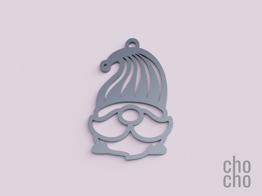 gnome noël ornement 09 by chatte ménage décor porte clés bague boucle d'oreille collier 3d print model - Mito3D