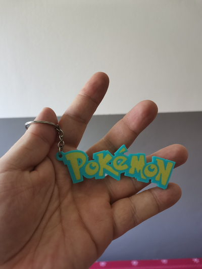 pokemon logo multicolor keychain by bt3d printing art signs & logos 3d print model - Mito3D