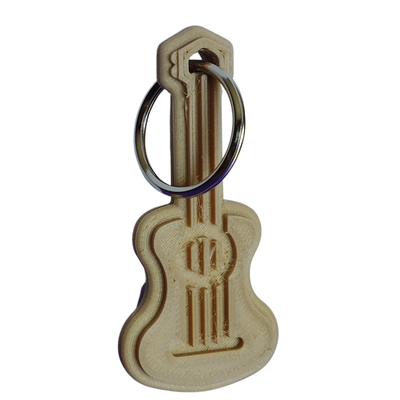 guitar keychain by rapideau hobby & diy music accessory key musician musicalinstrument guitars keyring keyrings 3d print model - Mito3D