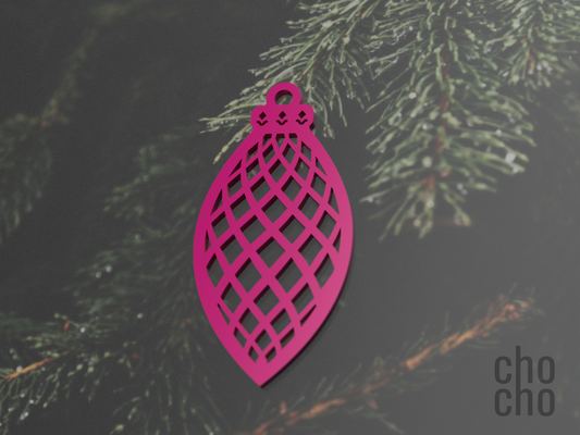ornament christmas tree elliptic 11 by chocho household decor keychain ring necklace keyring earring 3d print model - Mito3D