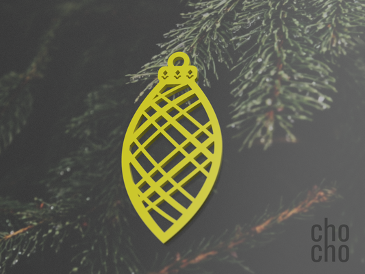 ornament christmas tree elliptic 14 by chocho household decor ring keychain earring necklace keyring 3d print model - Mito3D