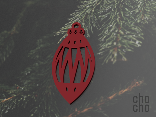 ornament christmas tree elliptic 2 by chocho household decor keyring ring earring necklace keychain 3d print model - Mito3D
